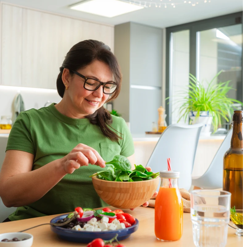 Person preparing a healthy meal